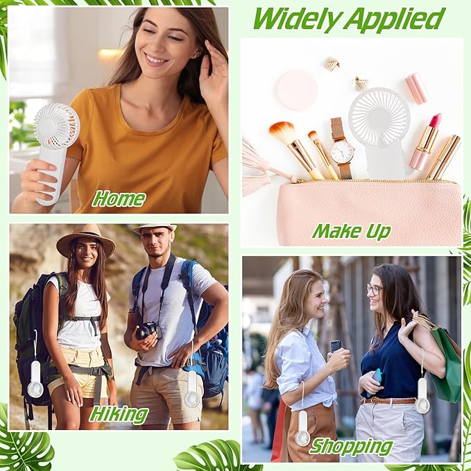 Sumind 160 Pcs Small Personal Portable Fan Mini Handheld Bulk 1 Speed Electric Cute Battery Powered for Neck Lash Makeup Women Men Travel Camping Indoor Outdoor Summer (White)