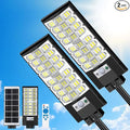 2-Pack Solar Street Lights Outdoor, 20000LM Waterproof LED Solar Flood Lights with Motion Sensor, 6500K Dusk to Dawn Solar-Powered Light Remote Control for Outside, Security Lights for Yard Driveway