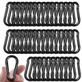 40PCS M6 Heavy Duty Carabiner Clip, 2.36Inch Snap Hook Quick Link Small Carabiner Clips,Spring Link Buckle for Fishing Camping Hammock Dog Leashes-260LBS Holding Capacity (Black)