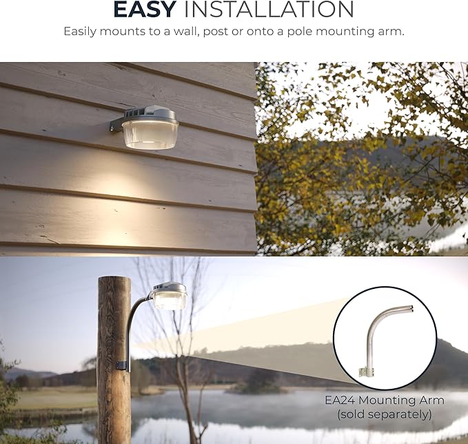HALO ALB Outdoor Dusk-to-Dawn LED Security Area Light with 7000 Lumens, Wall or Pole Mount - Textured Gray