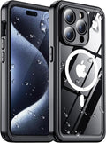 2024 New Designed for iPhone 15 Pro Case Waterproof, [Compatible with MagSafe][Built-in Camera & Screen Protector][Full Body Shockproof][IP68 Waterproof][Dustproof] Phone Case for iPhone 15 Pro 6.1"