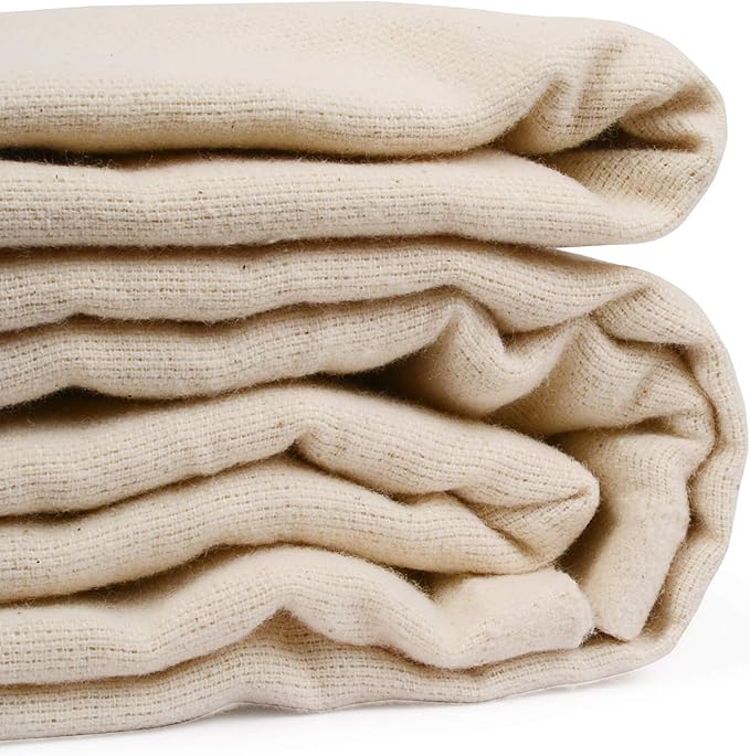 Linteum Textile Cotton Blended Hospital Patient Bath Blanket, Bed Bath Sheet, Twin Blanket Lightweight Sheet Blankets 70x90 in, 1.75 lb. Unbleached