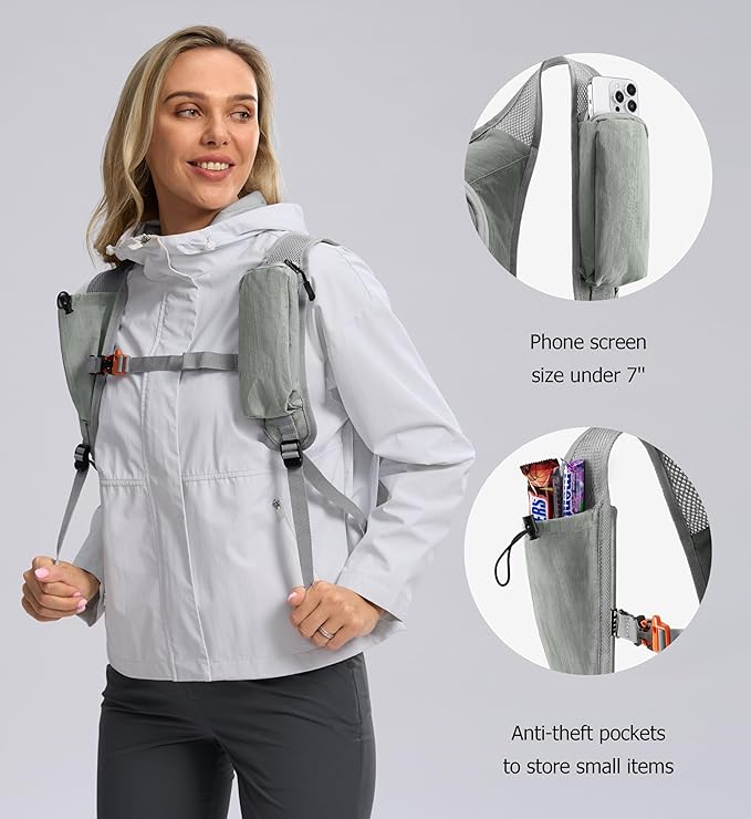 Uselike 10L Small Hiking Backpack Travel Daypack Lightweight Packable Back Pack for Women Men(Light Grey)