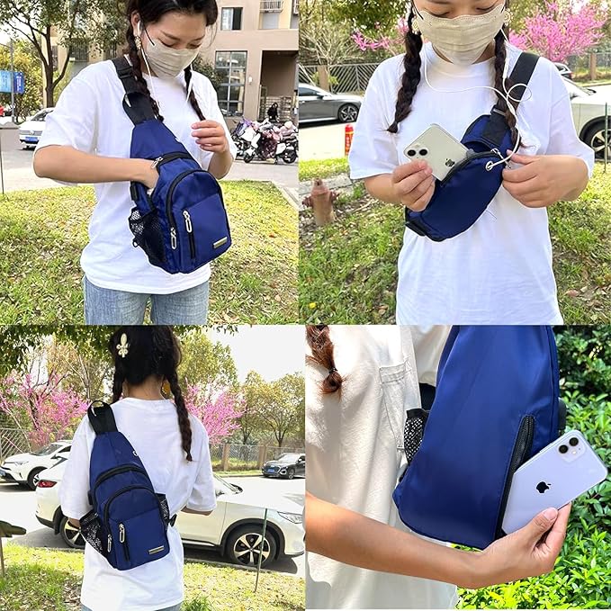 JENAGREEN Waterproof Sling Backpack Crossbody Sling Bag, Cross Bag Adjustable Travel Hiking Essentials Casual Daypack Multipurpose Chest Bag Purse for Women Men