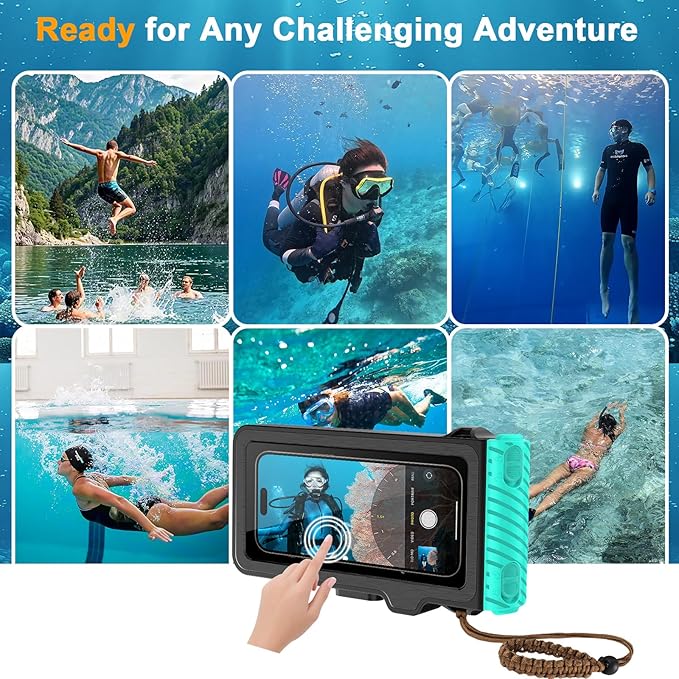 2026 Diving Snorkeling Phone Case for iPhone 17/16/15/14/13/12/11 Pro Max/XS/X Samsung Galaxy S26/S25/S24 Professional Scuba Dive Waterproof Underwater Photo Video Cover (4TH Gen, Teal)