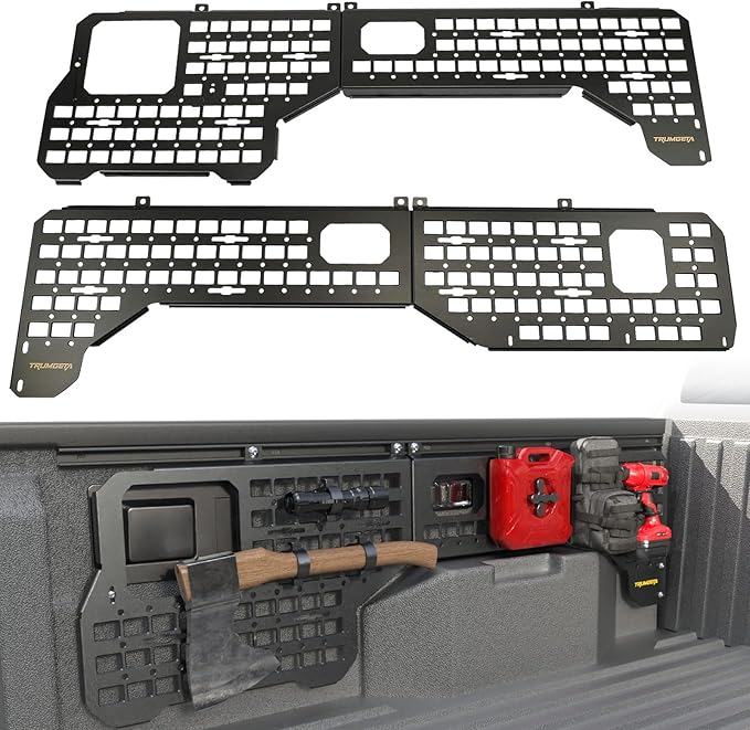 Trumgeta Side Bed MOLLE Panel Fit for 2024 2025 2026 Toyota Tacoma Double Cab 5-ft Bed, Exclusion Truck Storage Organizer System, NOT Fit for SR/SR6/TRD PreRunner Trims