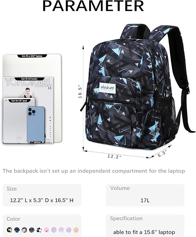 abshoo Classical Basic Travel Backpack For School Water Resistant Bookbag | For School, For School