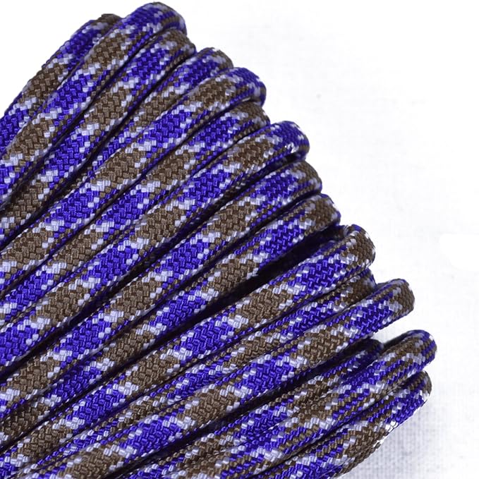 USA Made 550 Paracord - DIY Projects, Camping, Hiking, Tree Nets, 300 Colors - Type III Cord - PB and J 50 Feet