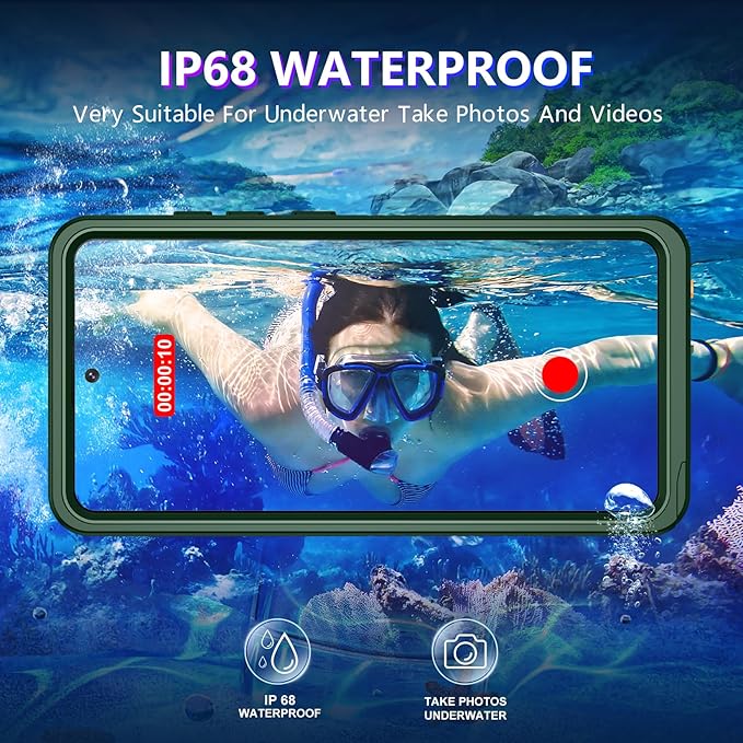 Temdan Designed for Samsung Galaxy S26 Ultra Case Waterproof, Built-in Lens & Screen Protector Military Grade Shockproof Dropproof IP68 Underwater Full Body Phone Case for Galaxy S26 Ultra 6.9"-Green