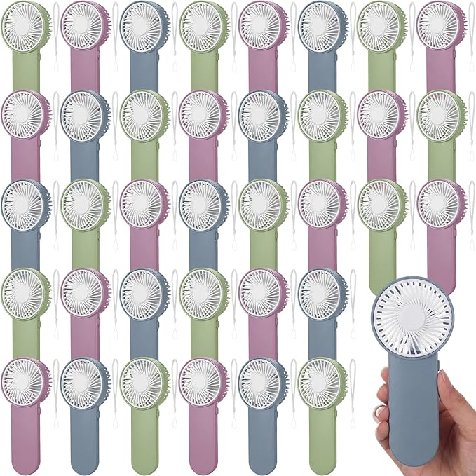 Sumind 36 Pcs Small Personal Portable Fan Mini Handheld Bulk 1 Speed Electric Cute Battery Powered for Neck Lash Makeup Women Men Travel Camping Indoor Outdoor Summer (Morandi Colors)