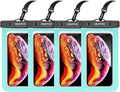 4 Pack 8.5“ Waterproof Cell Phone Pouch - Underwater Dry Bag Case Lanyard - Water Proof Clear Holder Protector for iPhone 16 15 14 Pro Max Plus Samsung Galaxy S25 S24 Ultra Note for Beach Swimming