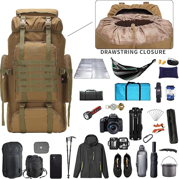 Hiking Backpack for Men 70L/100L Camping Backpack Military Rucksack Molle 3 Days Assault Pack for Climbing | Camping Backpack, 3 Days Assault Pack, for Climbing