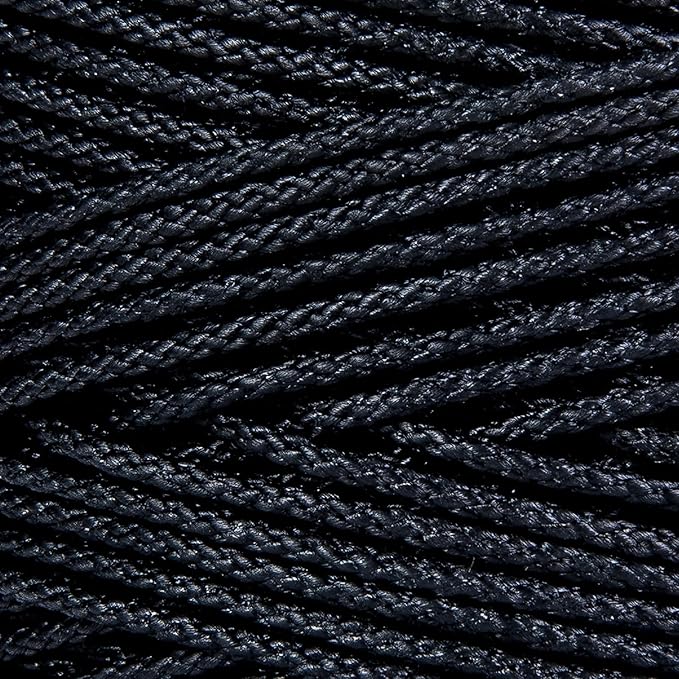 HONGDA Braided Black Nylon String, #18 Tarred Bank Line Twine, 487 Feet Black Tarred String 1.5mm for Gardening, Construction, Gear Tying, Jungle Survival