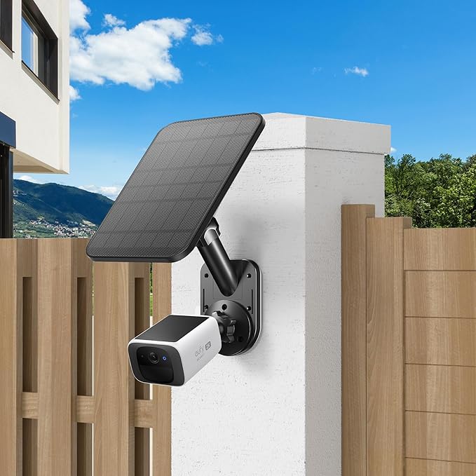 Wall Mount for Cameras and Solar Panels, 2-in-1 Mount for Ring, Blink, Eufy, Arlo, Wyze, etc Solar Panel and Cam, with Ring Stick Up Cam/Spotlight Cam/Plus/Pro(Battery), Adjustable Angle (Black)