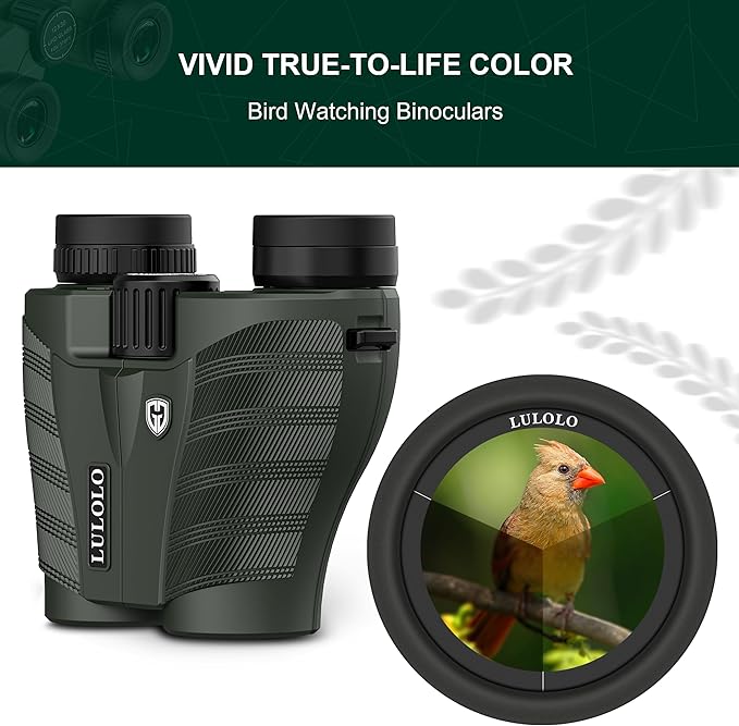 12x30 Compact HD Binoculars for Adults High Powered - Large View Binoculars with Clear Low Light Vision - Super Bright Lightweight & Waterproof Binocular for Bird Watching Travel Hunting