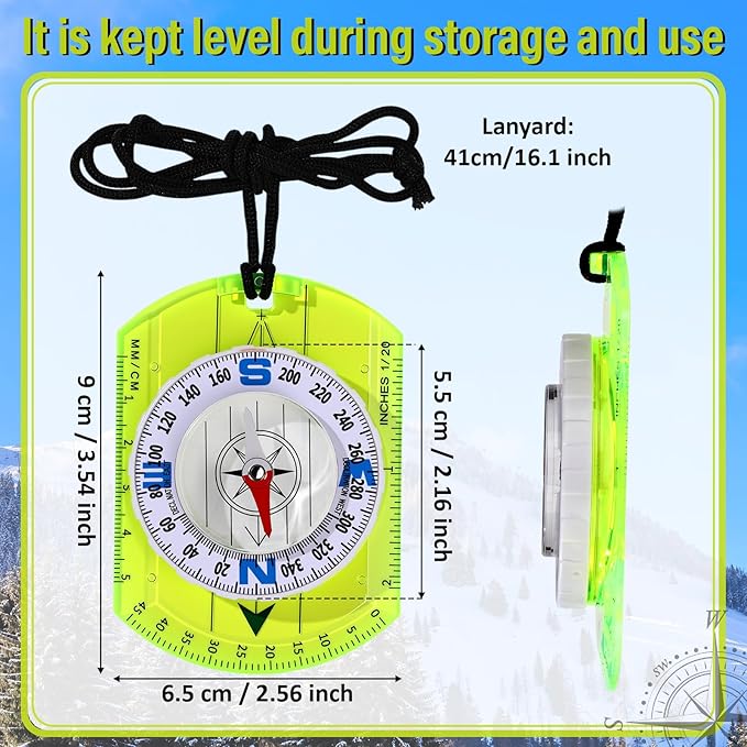 20 Pcs Acrylic Orienteering Compass Hiking Backpacking Survival Reliable Compass Advanced Scout Compasses Outdoor Gear for Map Reading Navigation Camping Survival Exploring