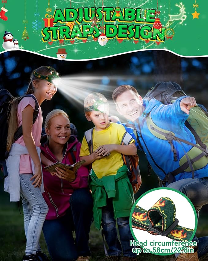LED Dinosaur Headlamp for Kids, Children's Toy Flashlight Dinosaur Toys for Age 3 4 5 6 7 8 9 Years Old Kids, Camping Hiking Gear for Boys Girls