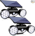 Outdoor Solar Lights, 30 LED Solar Security Lights with Motion Sensor Dual Head Spotlights IP65 Waterproof 360° Adjustable LED Solar Motion Lights for Front Door Garage Patio Deck, 2 Pack