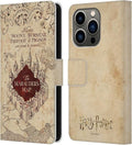 Head Case Designs Officially Licensed Harry Potter The Marauder's Map Prisoner of Azkaban II Leather Wallet Case Compatible with Apple iPhone 14 Pro