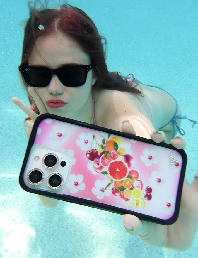 Wildflower Cases - Compatible with iPhone 13 Pro| Protective Bumper, 6.5ft Drop Test Certified, Women Owned Small Business | Hibiscus Floral Sweet Cherry Orange Trendy Summer | Fruit Salad