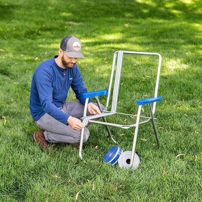 Lawn Chair USA Replacement Lawn Chair Webbing - Webbing for Lawn Chairs, Beach and Camping. (3" x 50', Blue Sands)