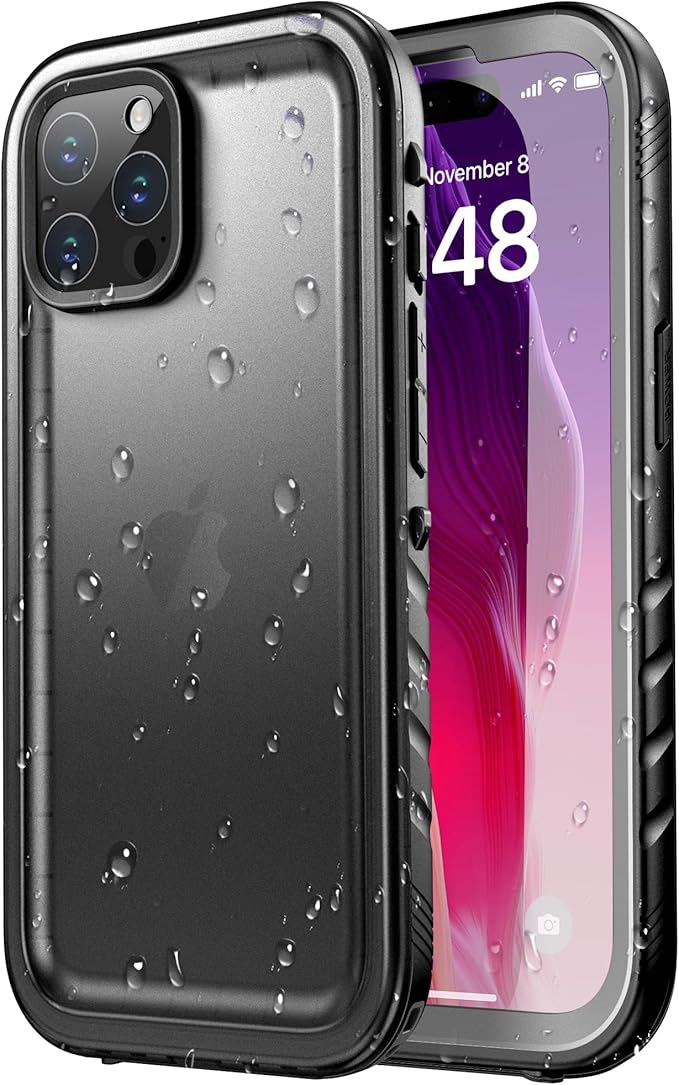SPORTLINK for iPhone 15 Pro Max Case - IP68 Waterproof Military Protective Full Body Heavy Duty Shockproof 360 Sealed Dustproof with Camera Screen Protector Cover for i Phone 15 Pro Max 6.7" Black