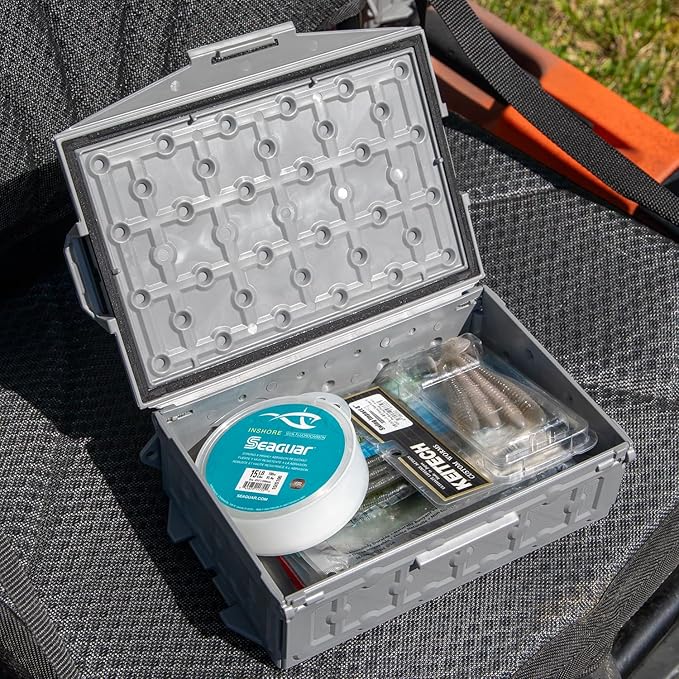 YakAttack TracPak Stackable Storage Box – Battleship Grey | Kayak Fishing Gear Storage | Fits GearTrac & MightyMount | Kayak Accessories for Fishing Tackle & Tools | Compact 1 lb Weight