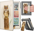 TNP Stand Case for Kindle Paperwhite 12th Generation 2024 / Kindle Colorsoft Signature Edition with Hand Strap & Card Slot - 7" PU Leather Protective Folio Cover with Auto Wake/Sleep, Owl in The Tree