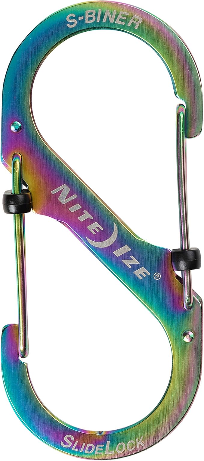 Nite Ize S-Biner SlideLock Stainless Steel, Size #4, Spectrum (Pack of 2)