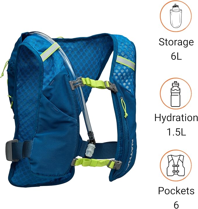 Nathan QuickStart Hydration Pack Vest with Bladder or flasks, Storage Pockets, Breathable Moisture-Wicking Fabric, Adjustable Straps for Running, Hiking, Walking, Marathons, Obstacle Races