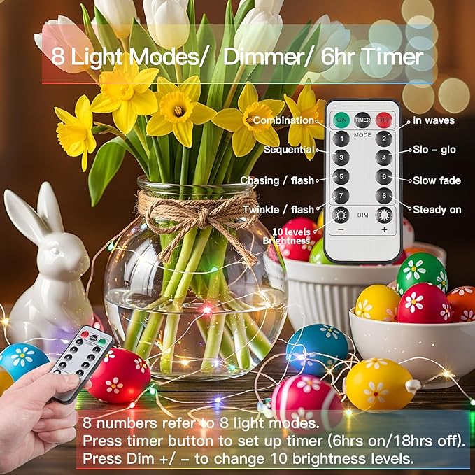 suddus 33ft 100 LED Outdoor String Lights, Multi Color Fairy Lights Battery Operated with Remote, Led Twinkle Lights for Bedroom, Backyard, Wedding, Tree, Mason Jar, Wall, Centerpiece, Christmas