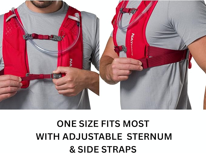 Nathan QuickStart Hydration Pack Vest with Bladder or flasks, Storage Pockets, Breathable Moisture-Wicking Fabric, Adjustable Straps for Running, Hiking, Walking, Marathons, Obstacle Races