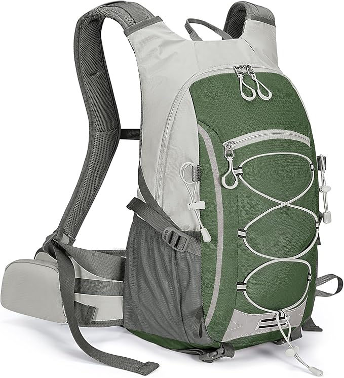25L Hiking Backpack with Rain Cover Lightweight Hiking Daypack for Travel Camping Outdoors Knapsack for Men Women (Dark Green)