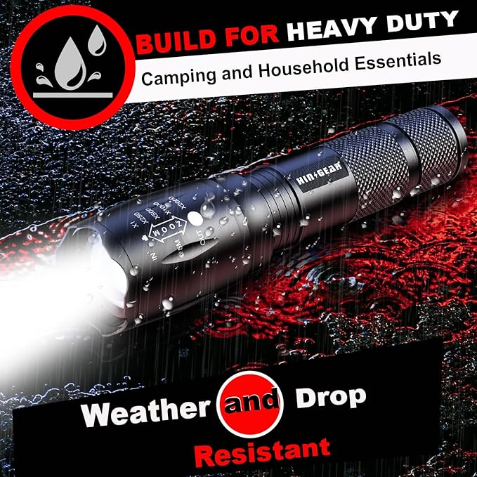 1 Mode Flashlights 10 Pack, Bright Zoomable LED Tactical Flashlight High Lumens, Water Resistant Portable Pocket Flash Light for Emergency, Camping Essentials, Gift - SL2000
