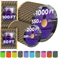 TECEUM Reflective Paracord Rope 1000 – 1000ft/200ft/100ft/50ft – 40+ Colors – Glow in The Dark – para Cord – Utility Rope for Survival, Hunting & Camping Gear – Nylon String, Camping Rope, Tent Cord