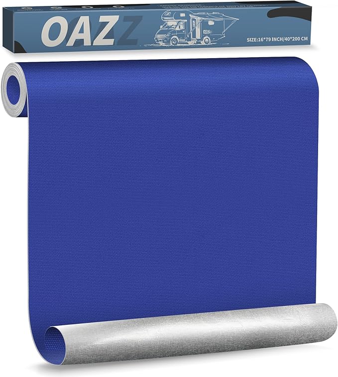 OAZ 16 x 79 inch Canvas Repair Patches Canvas Fabric Patch Self-Adhesive Fabric Repair Tape Waterproof Outdoor Gear Patch Kit for Boat Cover Awning Sofa Chair Couch Tent Bag (Royal Blue)