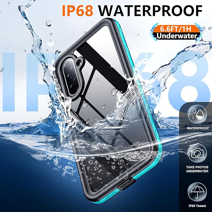 SPIDERCASE for Samsung Galaxy A17 Waterproof Case, IP68 Waterproof Case, Military-Grade Drop Protection, Full-Body Shockproof Dustproof Cover,Teal
