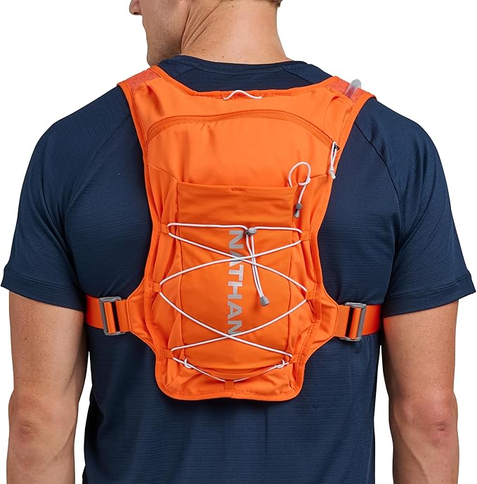 Nathan QuickStart Hydration Pack Vest with Bladder or flasks, Storage Pockets, Breathable Moisture-Wicking Fabric, Adjustable Straps for Running, Hiking, Walking, Marathons, Obstacle Races