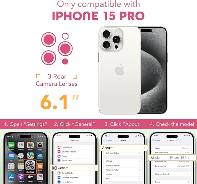 TIESZEN for iPhone 15 Pro Case, Compatible with MagSafe, Built-in Privacy Screen Protector and Camera Protection, Anti Spy Full Body Dustproof Shockproof Hard Phone Case 6.1", Hot Pink