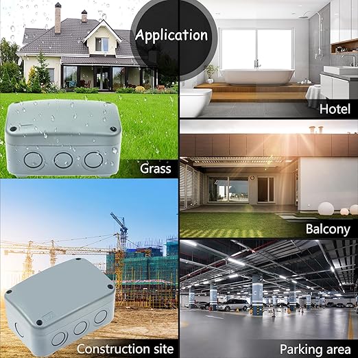 IP66 Weatherproof Electrical Project Boxes in Grey,Nineleaf PVC/ABS Plastic Enclosure Box 4.9 x 3.3 x 2.3 inch,Indoor/Outdoor Watertight Enclosure Box,3PK