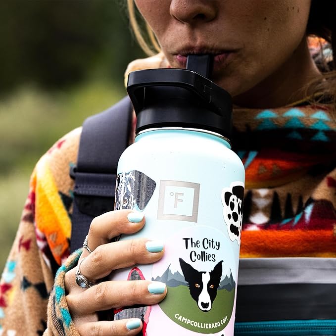 IRON °FLASK Camping & Hiking Hydration Flask with Straw, Wide Mouth Insulated Stainless Steel Sports Water Bottle - 64 oz Cashmere Cream