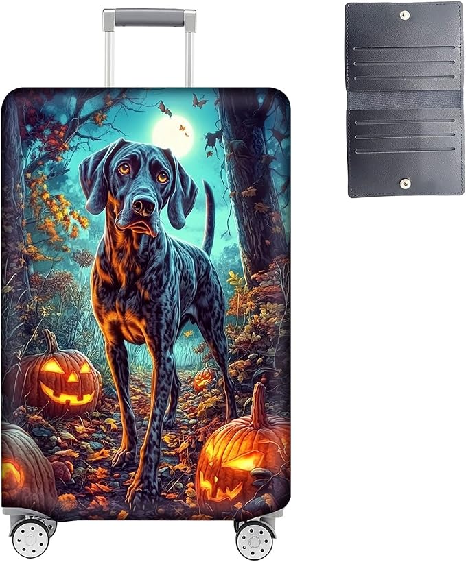 Luggage Cover Protector for 19-20 Inch Suitcases, TSA Approved Elastic Travel Suitcase Covers, Anti-Scratch Washable Luggage Sleeve for Carry On & Checked Bags, Shorthaired Pointer Dog