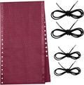 Queekay Chair Replacement Fabric with 4 Bungee Cord Lounge Chair Cloth Mesh Repair Kit for Patio Recliner Outdoor Lawn Pool(63 x 17 Inch,Wine Red)