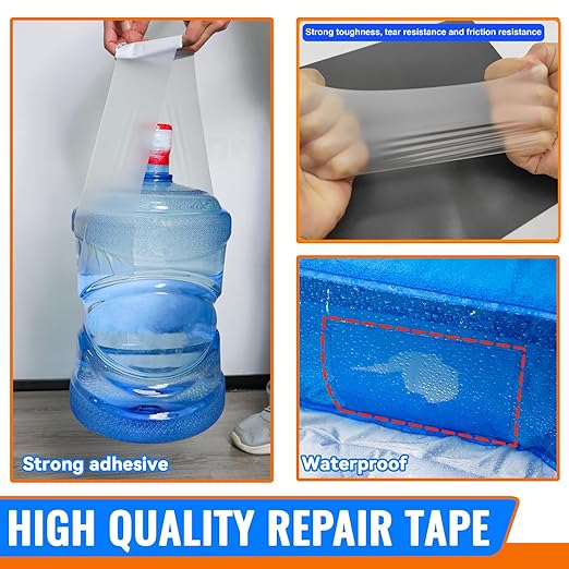 YINTTIAN 5 Inch Inflatable Waterproof Repair Tape for Bounce House, Pool, Tent, Air Mattress, Heat-Resistant Outdoor Heavy Duty Plastic Repair Patch for Tarp, Canopy and Boat Cover, Clear