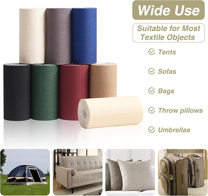 Gheeidau Canvas Repair Tape 4×70 Inch Waterproof Self-Adhesive Fabric Repair Patch for Repairing Boat Covers,Tents,Patio Umbrellas,Car Seats,Luggage,Sofas.(Brown)