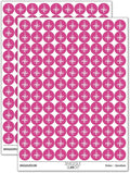 Compass Rose Nautical Star Navigation Map 200+ Round Stickers - Gloss Finish - 0.50" Size - Hot Pink