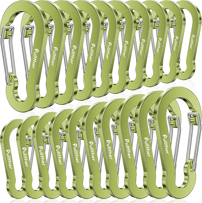 Aluminum Carabiner Clips- Set of 20,Carabiner Clip 2 inch