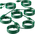 Eversimpleinc 50FT Outdoor Extension Cord with 6 Outlets Evenly Spaced··, with Waterproof Cover, Ideal for Outdoor Decoration Lawn Patio Lights, 16AWG/3C SJTW, ETL Listed