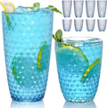 BELLAFORTE Shatterproof Plastic Tumbler Set – Laguna Beach 19oz Tall & 12oz Short Drinking Glasses – Unbreakable Stackable Drinkware for Indoor Outdoor, Dishwasher Safe, BPA Free (Blue, 12)