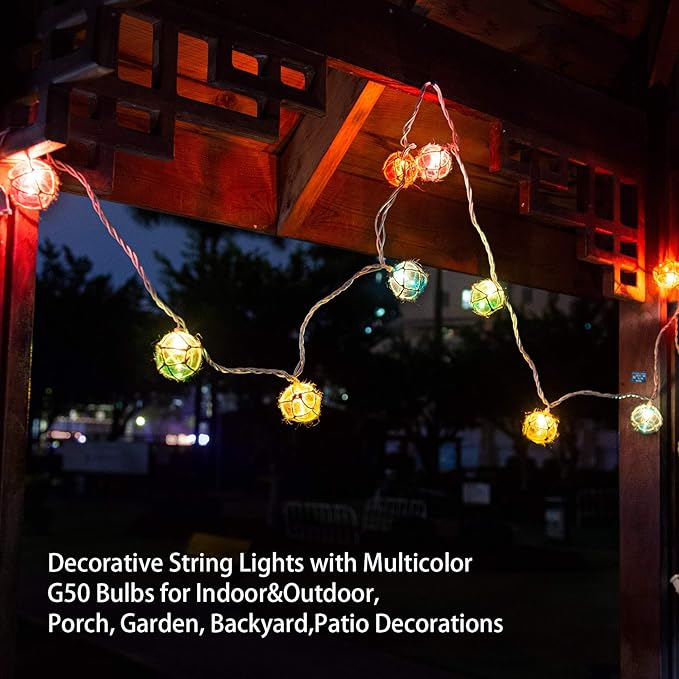 Brillarlights Nautical Fishing Float String Lights, Beach Themed Buoy Lights Set of 10 Multicolor String Lights for Indoor Home Decor and Outdoor Patio Decorations